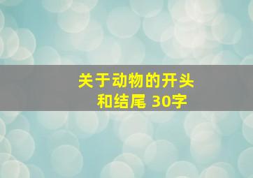 关于动物的开头和结尾 30字